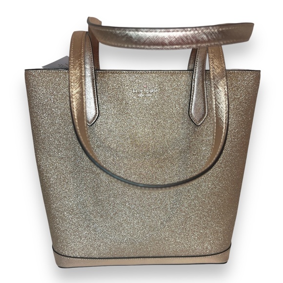 kate spade Handbags - NWT Kate Spade Tinsel Glitter Fabric Shoulder Tote Bag K9338 Rose Gold